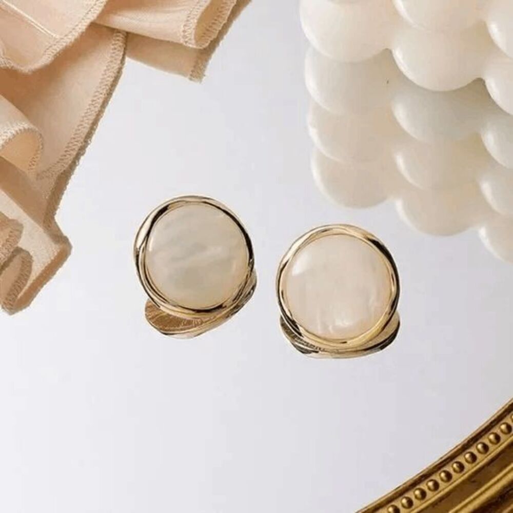 Round Opal Earrings
